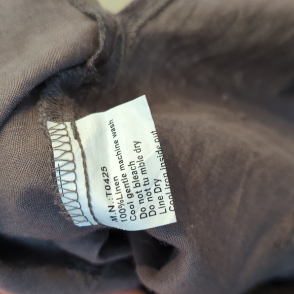 Elegant Gray Women's Top Linen boho lagenlook size 2XL - Picture 6 of 6